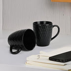 Schliersee 16 OZ Black Coffee Mugs Set of 6, Geometric Pattern Coffee Mug - Image 4