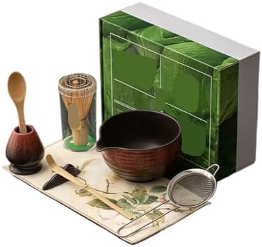5/8pcs Matcha Tea Sets Whisk Ceramic Bowl With Spout Tea-making Tools(8PCS-A02) by Unknown