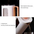 French Press Coffee Maker Coffee Press With Plastic Handle, Double Wall Insulation & Stainless Steel Filter Screen, High Borosilicate Glass Liner, For Coffe And Tea(/White,1.2L) - Image 6