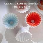 Ceramic Hand Brewing Coffee Filter Cup Reusable Filters Maker Funnel Dripper Cake Accessories(Blue) - Image 4