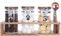 KKC HOME ACCENTS Acacia Wood Glass Coffee Canister Set with Scoop & Tweezer by KKCHOMEACCENTSGmbH