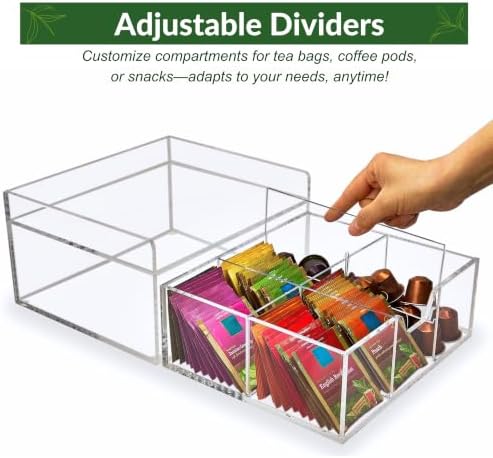 Heavy-Duty Acrylic Tea Station with 6-Compartment Drawer Organizer - Image 5