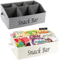 Snack Organizer for Countertop, 2 Pack Fabric Snack Container with Handles, 6 Compartment Snack Box Container Snack Basket, Snack Bar Station Decor, Kitchen Pantry Organizer and Storage by Xbopetda