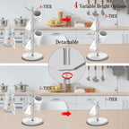 Silver Marble Mug Holder Tree with 2–8 Adjustable Hooks - Image 6