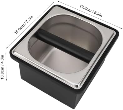 Coffee Grounds Bucket, Square Coffee Knock Box, Detachable Coffee Grounds Waste Bin, Durale Coffee Grounds Container, Stainless Steel Coffee Dump Bin for Coffee Shop - Image 2