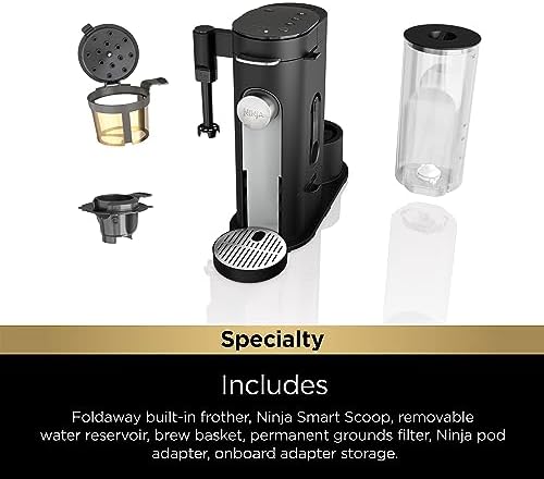 Ninja PB051 Pods & Grounds Specialty Single-Serve Coffee Maker, Compatible with K-Cups, Built-In Milk Frother, 6-oz. Cup to 24-oz. Travel Mug Sizes, Black (Renewed) - Image 7