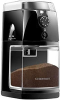 Chefman Coffee Grinder Electric Burr Mill - Freshly Grinds Up to 2.8oz Beans, Large Hopper with 17 Grinding Options for 2-12 Cups, Easy One Touch Operation, Cleaning Brush Included, Black by Chefman