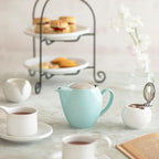 ZERO JAPAN Aqua Mist Ceramic Teapot, Japanese Teapot with Stainless Steel Lid and Removable Infuser, Soft Aqua Glaze, Made in Mino Japan, 19.6 oz - Image 2