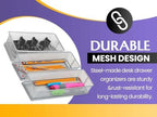 YBM HOME Silver Mesh Drawer Cabinet and or Shelf Organizer Bins, School Supply Holder Office Desktop Organizer Basket (12, 6x12x2 Inch) - Image 4