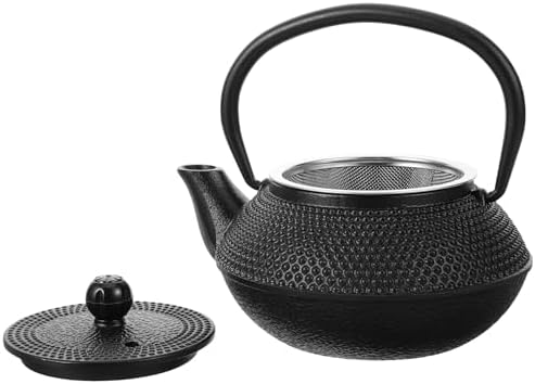 Xmas Cast Iron Teapot 0.3l Black, Vintage Retro Stylish Small by Ifundom