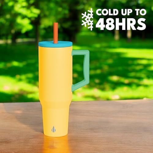 Elemental Spill Proof 40oz Insulated Tumbler with Handle & Straw Travel Mug - Image 4
