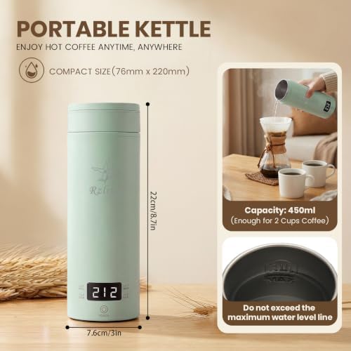 Portable Electric Kettle For Travel, 120V, 450ml, 4 Temperature Control - Image 2