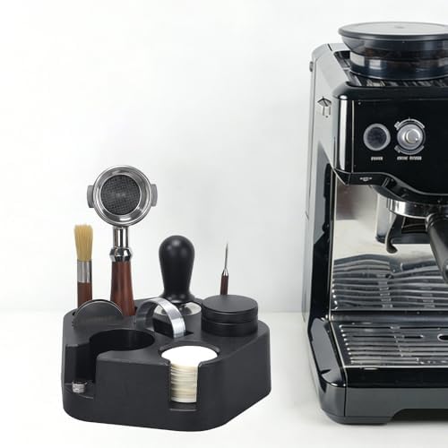Espresso Station 58mm Accessories Organizer - CAFEMASY Pentagon Espresso Coffee Tamping Station with Paper Filter Holder Dispense - Image 6