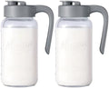 Mason Jar Pitcher, 2 pcs 64 oz (2 quart), Glass Pitcher with Lid by spreccio