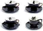 Potter's Studio Witches Brew Pitcher, 4 Assorted Halloween Tea Cup and Saucer Sets with Gold Trim - Image 4
