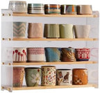 Mug Shelf 4-Tier Walnut Coffee Cup Displays,Kitchen Spice Storage - Image 2