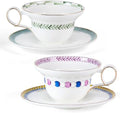 KAMMAK Tea Cups Set of 2,Ceramic Floral Pattern Demitasse Cup by KAMMAK