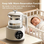 Baby Instant Warmer, Baby Milk Warmer Glass Electric Kettle Boiler with Night Light, Accurate Temperature Control for Formula, 1.2L Glass Water Warmer Breastmilk,Boil Coffee,Tea, 24H Insulation - Image 5