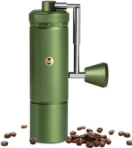 Timemore S3 Manual Coffee Grinder - External Adjustment with Stainless Steel Patented Burr | Hand Coffee Grinder Hign Presicion | Premium Timemore Grinder Chestnut S3, Green by TIMEMORE