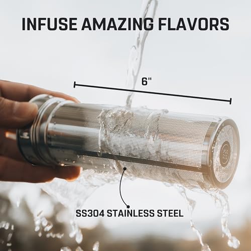 Vesmoon Vessence 32 Oz Stainless Steel Tea Infuser Bottle for Loose Leaf Tea, Water, Herbs, Fruits - Triple Layered Insulated, Leak Proof Bottle with Lid and Clip Handle - 24 Hours Hot/Cold - Image 5