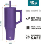 Elemental Spill Proof 40oz Insulated Tumbler with Handle & Straw Travel Mug - Image 2