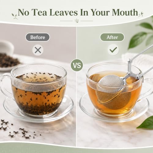 36 Pack Snap Tea Ball, 304 Stainless Steel Tea Infuser Ball with Handle - Image 5