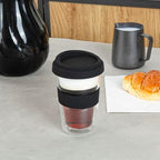 Restaurantware - Forma Professional 13.5 Ounce Insulated Travel Mugs, 10 Double Wall Coffee Mugs - Includes Lids And Sleeves, Reusable, Clear Borosilicate Glass Tumblers, Dishwashable, Microwavable - Image 3
