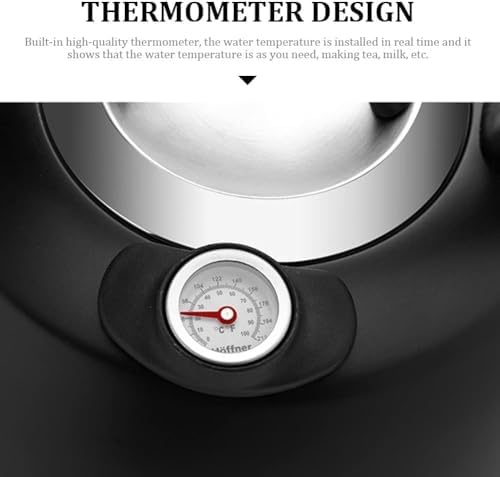 2.5L Classic Tea Kettle Food Grade Stainless Steel Whistling Tea Kettle Stovetops Tea Pot Stove Top Kettle with Thermometer for Tea Coffee Milk Gas Electric Bla, - Image 3