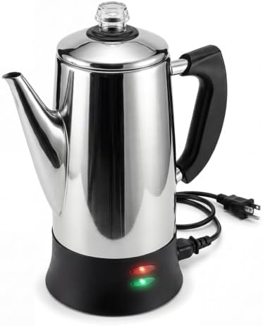 ALPHA LIVING PC-12SS Electric Coffee Percolator, 12 Cup Stainless Steel by AlphaLiving
