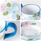 KAMMAK Coffee Cups and Saucers Set of 2, 8.5oz Ceramic Tea Cup with Saucer - Image 4