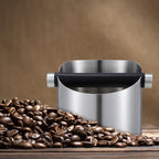 Knock Box Coffee Grounds Bin Stainless Steel with Brush - Image 6