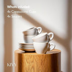 KIVY Cappuccino Cups set - 4x 8oz - Thick-walled stoneware cappuccino cup - Image 5