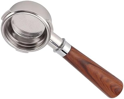 58mm Bottomless Portafilter,3 ears 58mm Portafilter Stainless Steel portafilters and Walnut wood Handle Espresso Machine Accessories (#4) by HERCHR