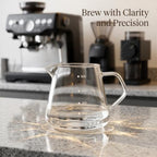 Pour Over Coffee Maker Set, 20.3 fl oz / 600 ml, Conical Glass Dripper with Wood Base, Manual Drip Pour Over Coffee Carafe, Clear Scale for Home, Office, Cafe - Image 4