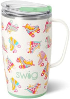 Swig Life 18oz Insulated Travel Mug with Handle & Lid, Roller Rink by SwigLife