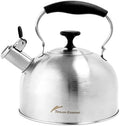 Stainless Steel Tea Kettle, 2.5 Qt Stovetop Teapot, Brushed by TinlonEnamel