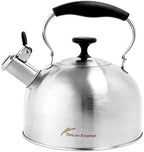 Stainless Steel Tea Kettle, 2.5 Qt Stovetop Teapot, Brushed by TinlonEnamel
