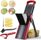 ONCE FOR ALL Safe Mandoline Slicer Plus with Peeler, Bigger Size, Red by ONCEFORALL