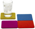 Graf Lantz - Bierfilzl Merino Wool Square Coasters Set of 4 - Electric (4"x4"x5mm) - Absorbs 30% of Weight, Natural German Wool - Heat Resistant, Sustainable, Reusable - Home Decor, Coffee Table Decor by GrafLantz