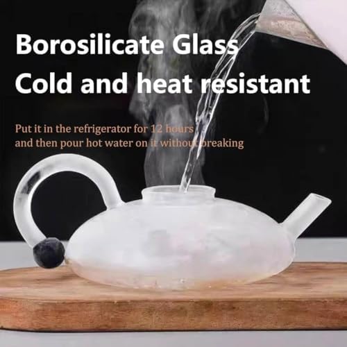 Premium Heatable Glass Teapot Set with Electric Ceramic Stove Infuser for Loose Leaf Tea(Gray,Rat-tailed Pot+2Mug) - Image 2