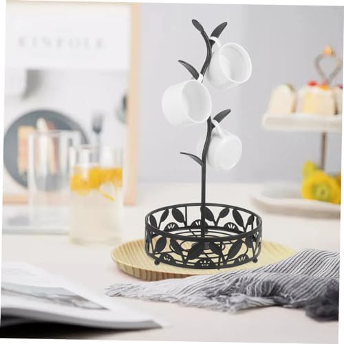 IMIKEYA Xmas Coffee Mug Tree Stand Iron with Tray for Glass Cups - Image 6