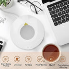 USB Coaster,Cup Pad,Coaster,USB Charging Mat,Insulated Pad Mat,Dual Use USB Cooler Warmer Cup Coffee Tea Beverage Cans Cooler & Warmer Heater Chilling Coasters,(White) - Image 2