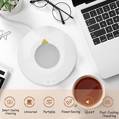 USB Coaster,Cup Pad,Coaster,USB Charging Mat,Insulated Pad Mat,Dual Use USB Cooler Warmer Cup Coffee Tea Beverage Cans Cooler & Warmer Heater Chilling Coasters,(White) - Image 2