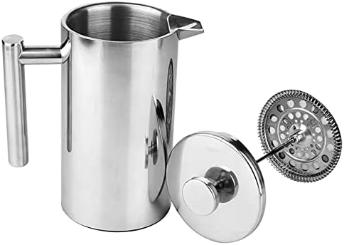 Stainless Steel French Press Coffee Maker with Double Insulated Walls - Hot Coffee for Longer - 1L Capacity - Great for Home or Camping - 1000ml - Image 4
