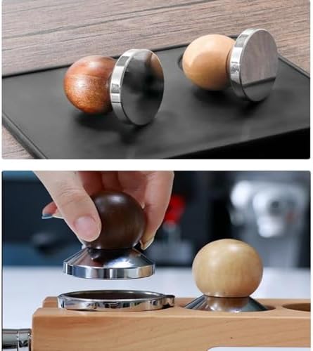 Coffee Powder Press Hammer Mini Tamper51/53/58mm Espresso Wooden Handle Powder Press Uniform Coffee Shop Household Barista(53Mm beech) - Image 5