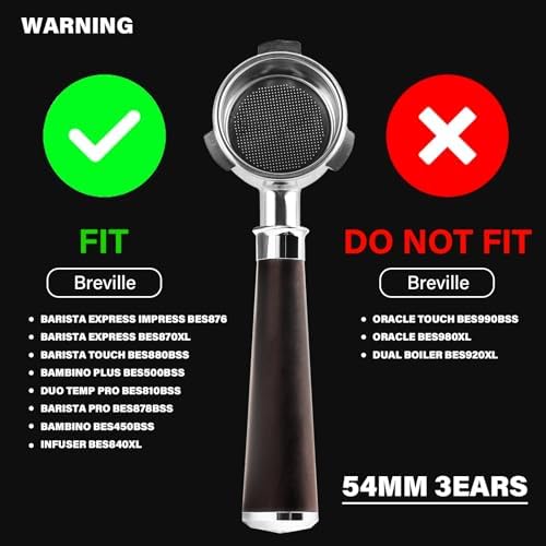 54mm Espresso Tools Set | Bottomless Portafilter | Black Calibrated Tamper | Fit Breville & Sage Barista Machine - Image 2