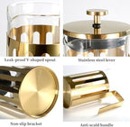 French Press Coffee Maker Espresso Coffee Maker Copper Cold Brew Heat Resistant Thickened Borosilicate Coffee Pot With 3 Stainless Steel Filter Screens(/Silver A,600ml) - Image 6