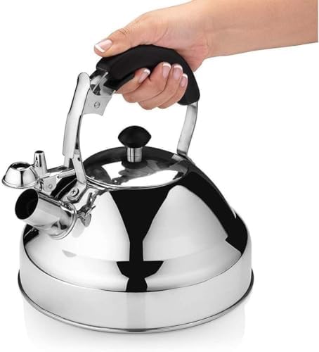 Tea kettle, Whistling Tea Kettle Stovetop 2.6L Stainless Steel Capsule Bottom Design - Image 2