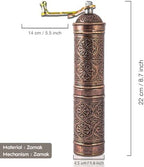 Handmade Turkish Pepper & Coffee Grinder, Refillable Turkish Spice Mill with Adjustable Coarseness, Manual Coffee Mill with Handle, Coffee Grinder Metal with Hand Crank 22 cm-8.66 inch (Bronz) - Image 2