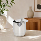 Compact Stainless Steel Canister, High Profile Stainless Steel Raw Material Pot, Dimensions 14cm Diameter X 18cm Height, Modern Minimalist Style - Image 4